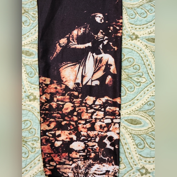 Halloween Leggings Tights- LIKE NEW - M/L Mint Lotus Leggings - Picture 10 of 11